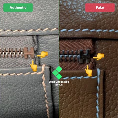 catch fake hermes - real Hermes zippers.